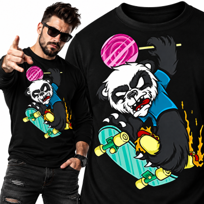 LONGSLEEVE ŚMIESZNY PANDA SKATE